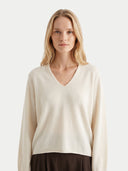 Kaschmir-Pullover mit tiefem V-Ausschnitt