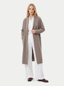 Lange Kaschmir-Strickjacke mit Schalkragen