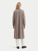 Lange Kaschmir-Strickjacke mit Schalkragen