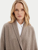 Lange Kaschmir-Strickjacke mit Schalkragen