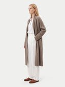 Lange Kaschmir-Strickjacke mit Schalkragen