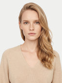 Kaschmir-Pullover mit tiefem V-Ausschnitt