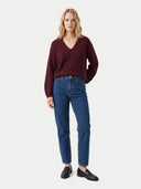 Kaschmir-Pullover mit tiefem V-Ausschnitt