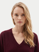 Kaschmir-Pullover mit tiefem V-Ausschnitt