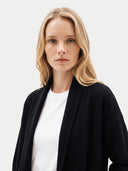 Lange Kaschmir-Strickjacke mit Schalkragen