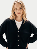Kaschmir-Strickjacke mit V-Ausschnitt