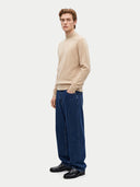 Kaschmirpullover mit lockerer Passform und Rundhalsausschnitt