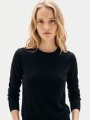 Schlichter Kaschmirpullover mit Rundhalsausschnitt