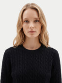 Kaschmir-Pullover mit durchgehendem Zopfmuster