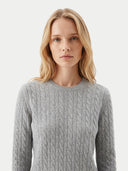 Kaschmir-Pullover mit durchgehendem Zopfmuster