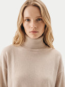 Kaschmir-Seidenpullover mit Rollkragen