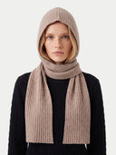 Unisex Kaschmir Rippstrick-Kapuze mit Schalenden