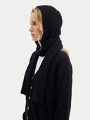 Unisex Kaschmir Rippstrick-Kapuze mit Schalenden