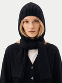 Unisex Kaschmir Rippstrick-Kapuze mit Schalenden