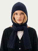 Unisex Kaschmir Rippstrick-Kapuze mit Schalenden