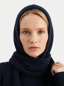 Unisex Kaschmir Rippstrick-Kapuze mit Schalenden
