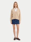Kaschmir-Strickjacke mit V-Ausschnitt