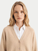 Kaschmir-Strickjacke mit V-Ausschnitt