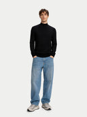 Herren Kaschmir-Seide Pullover mit Stehkragen