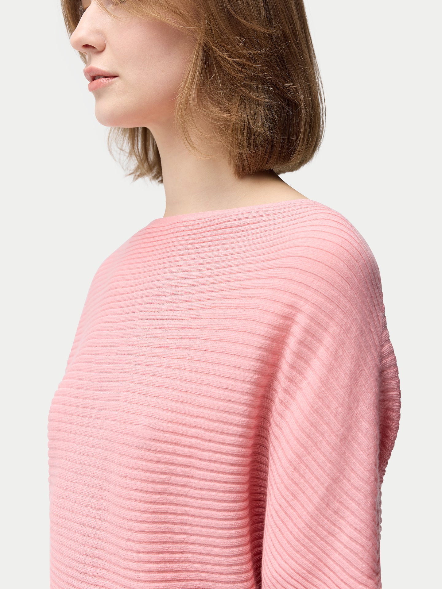 Kaschmirpullover mit kurzen Dolman Ärmeln