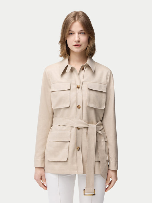 Kaschmir Safari Jacke mit Gürtel