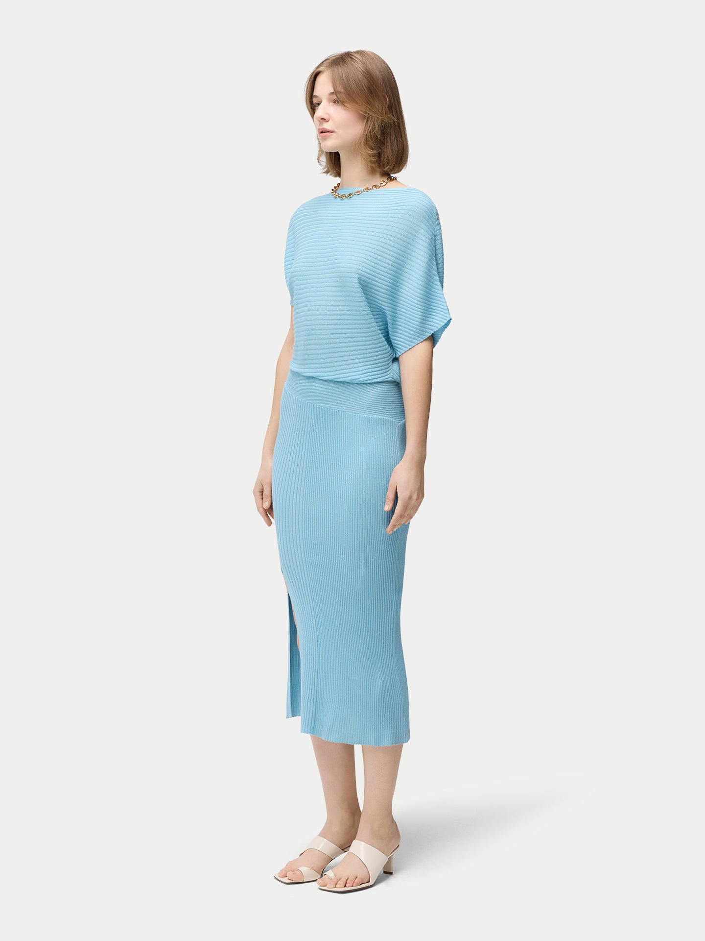 Asymmetrisches Kleid aus Kaschmir-Seide