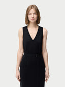 Kleid mit V-Ausschnitt aus Seide-Kaschmir