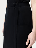 Kleid mit V-Ausschnitt aus Seide-Kaschmir