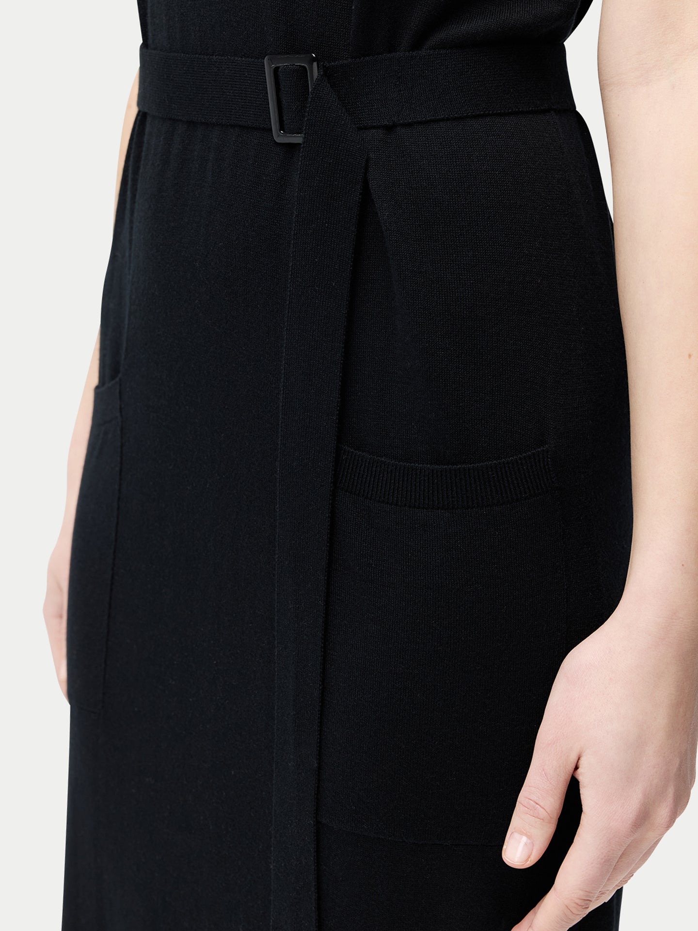 Kleid mit V-Ausschnitt aus Seide-Kaschmir