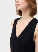 Kleid mit V-Ausschnitt aus Seide-Kaschmir
