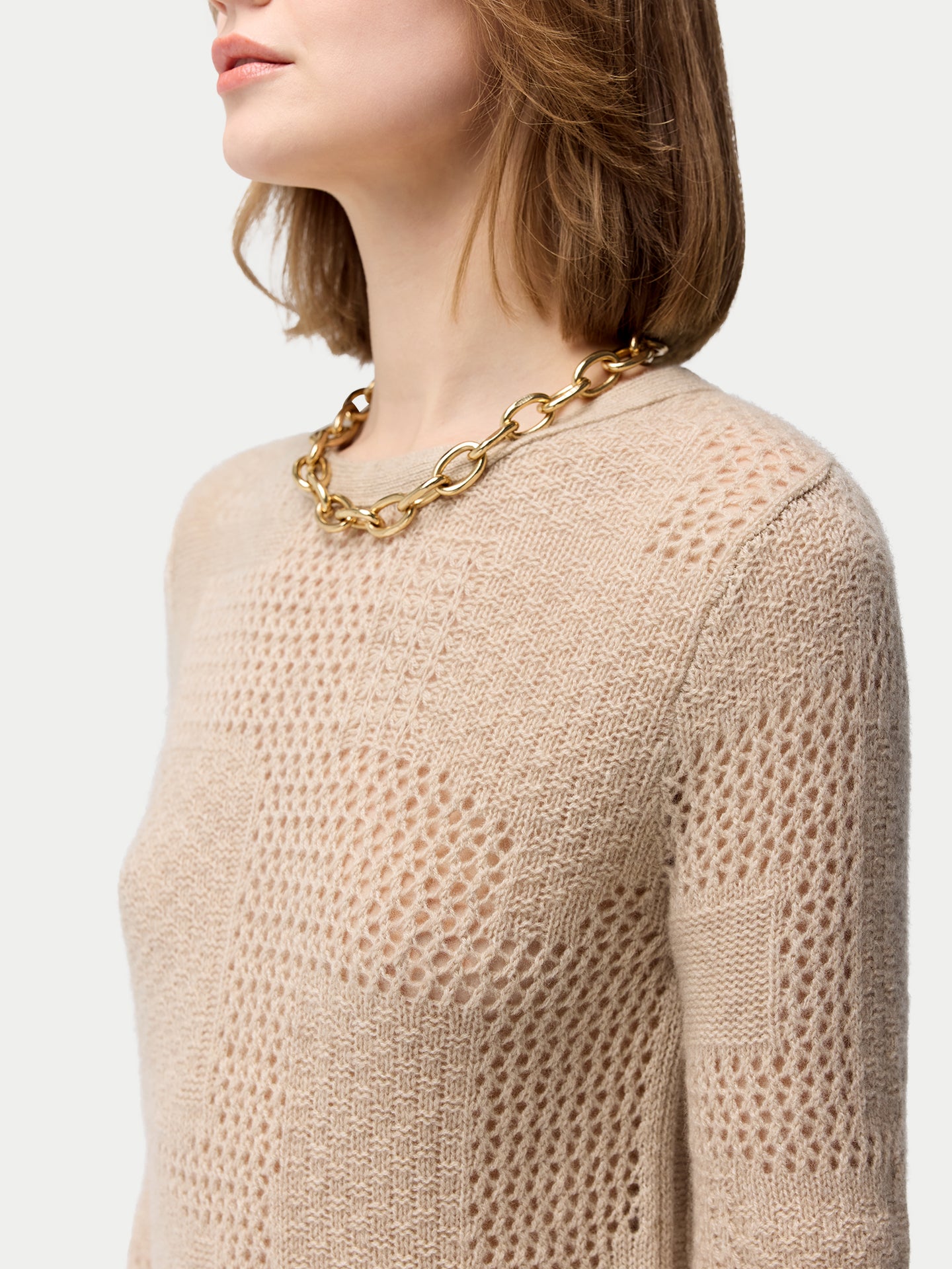 Kaschmir-Pullover mit strukturierter, organischer Farbtönung