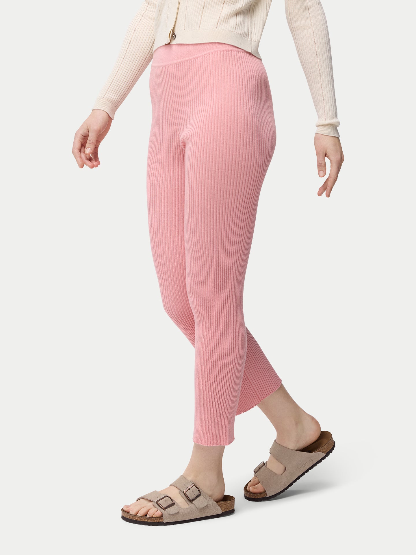 Rippenstrickhose aus Kaschmir Seide