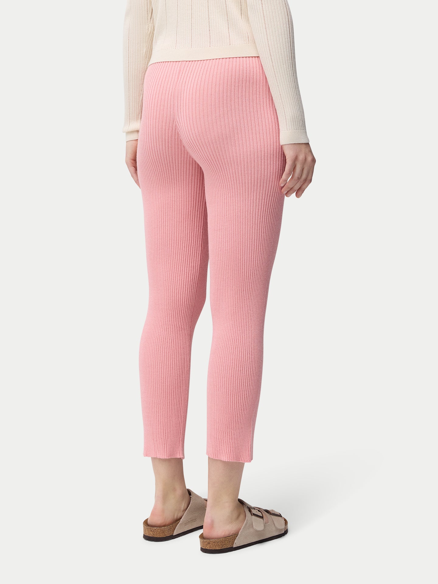 Rippenstrickhose aus Kaschmir Seide
