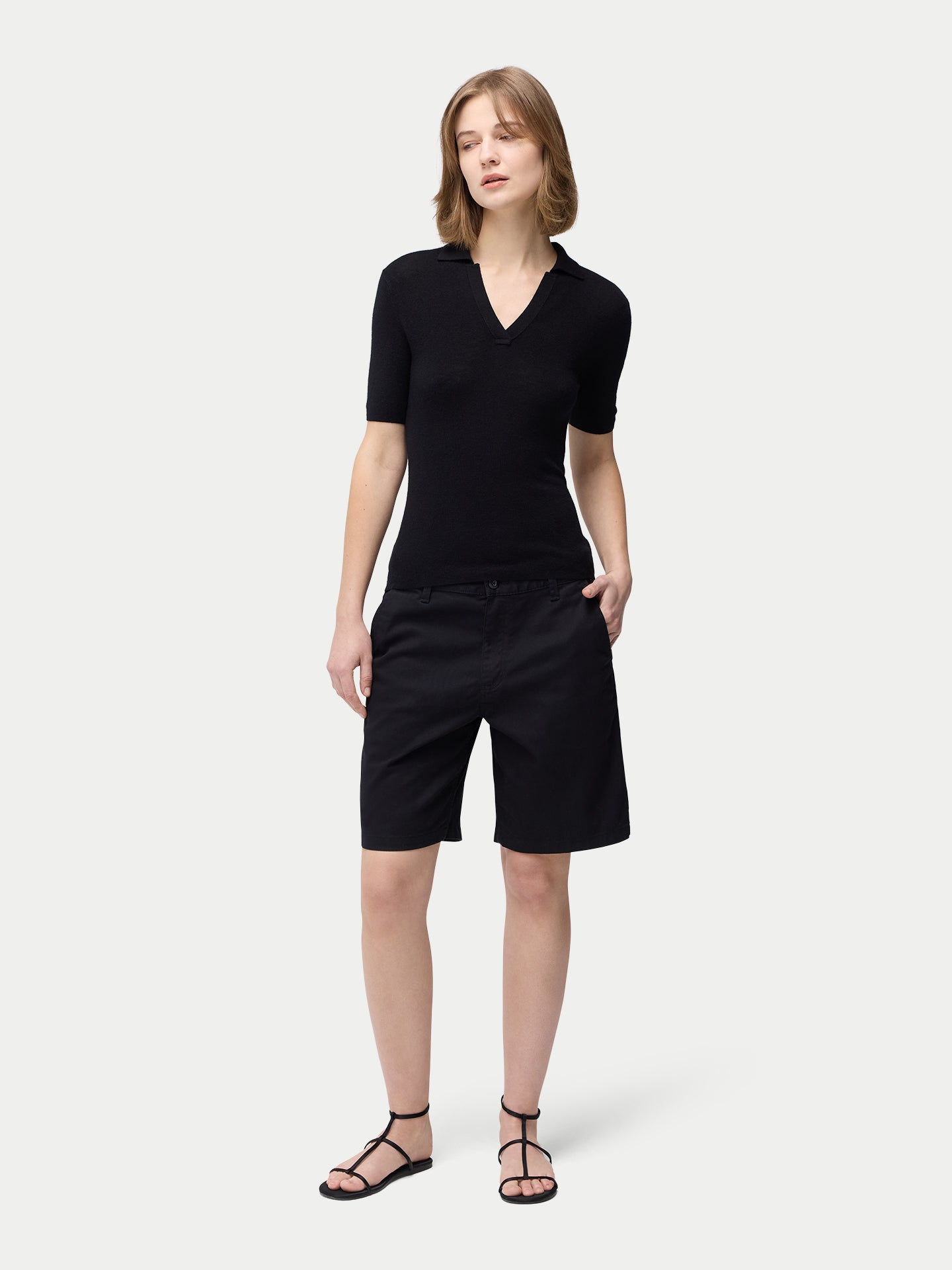 Damen-Polo aus Kaschmir-Seide