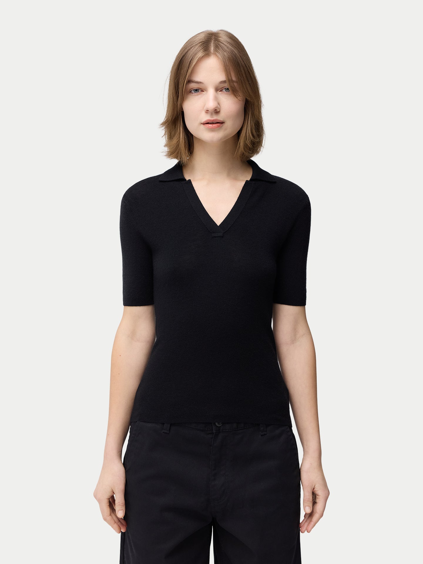 Damen-Polo aus Kaschmir-Seide