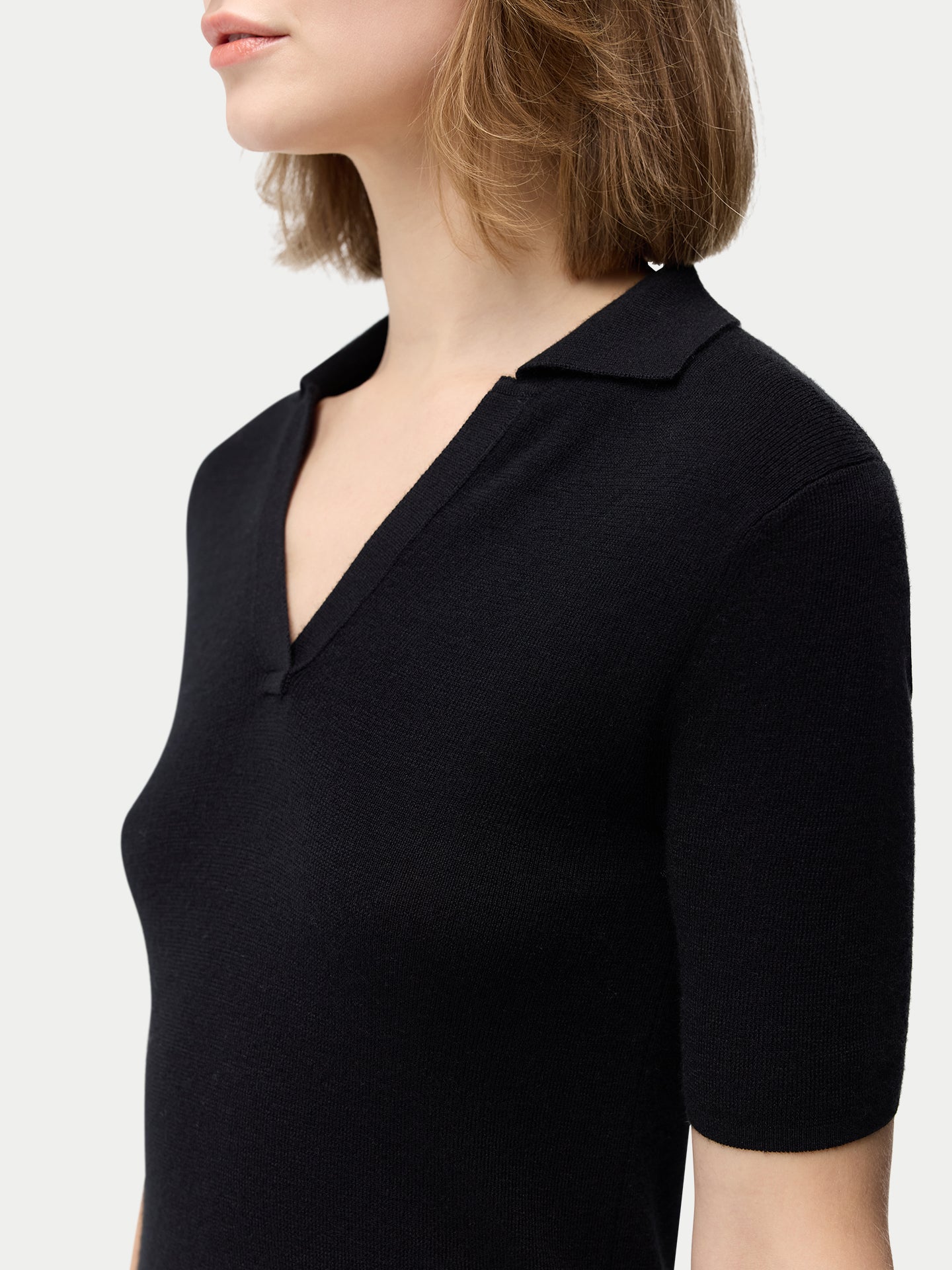 Damen-Polo aus Kaschmir-Seide