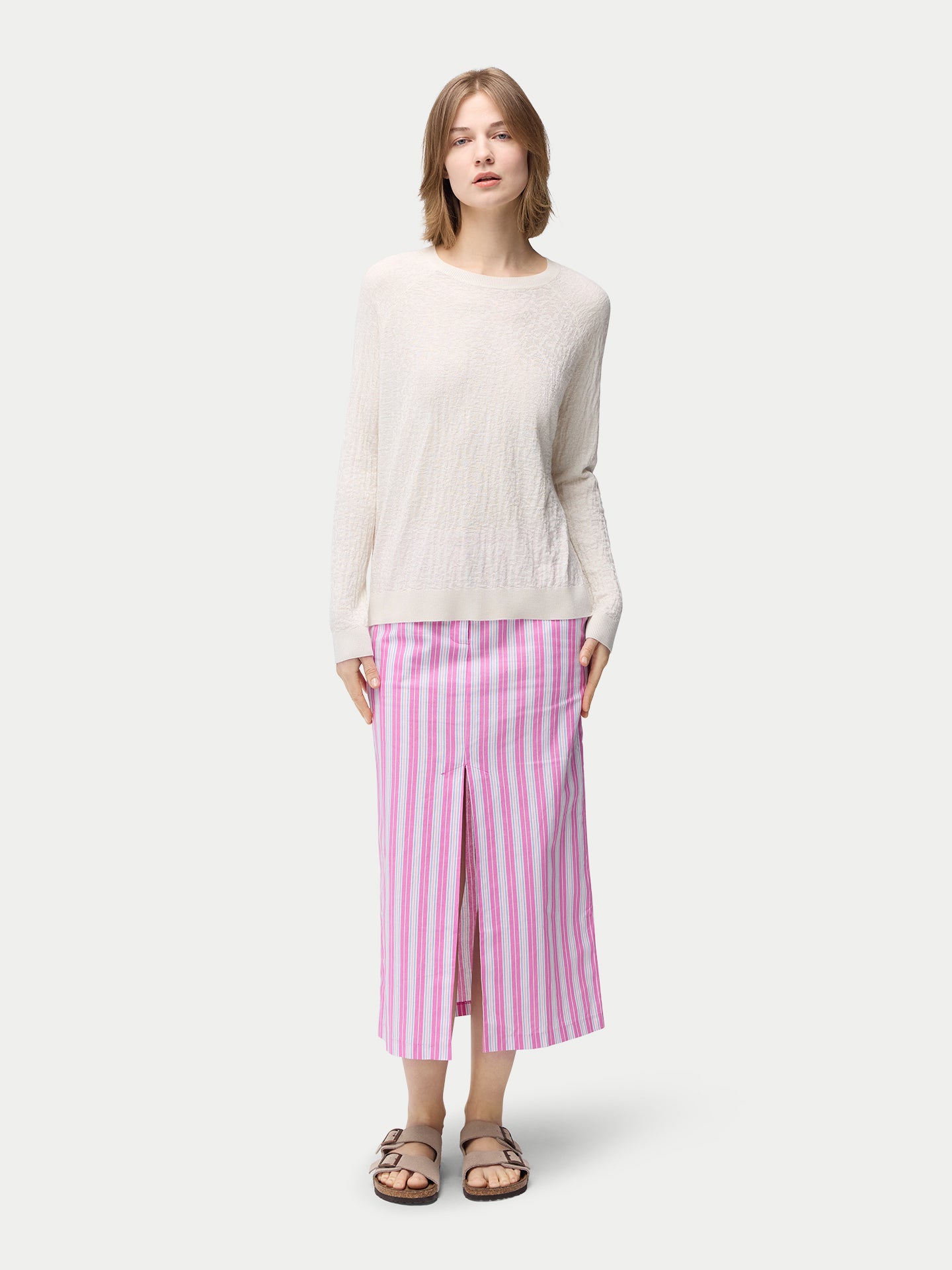 Pullover mit Struktur aus Seide-Kaschmir