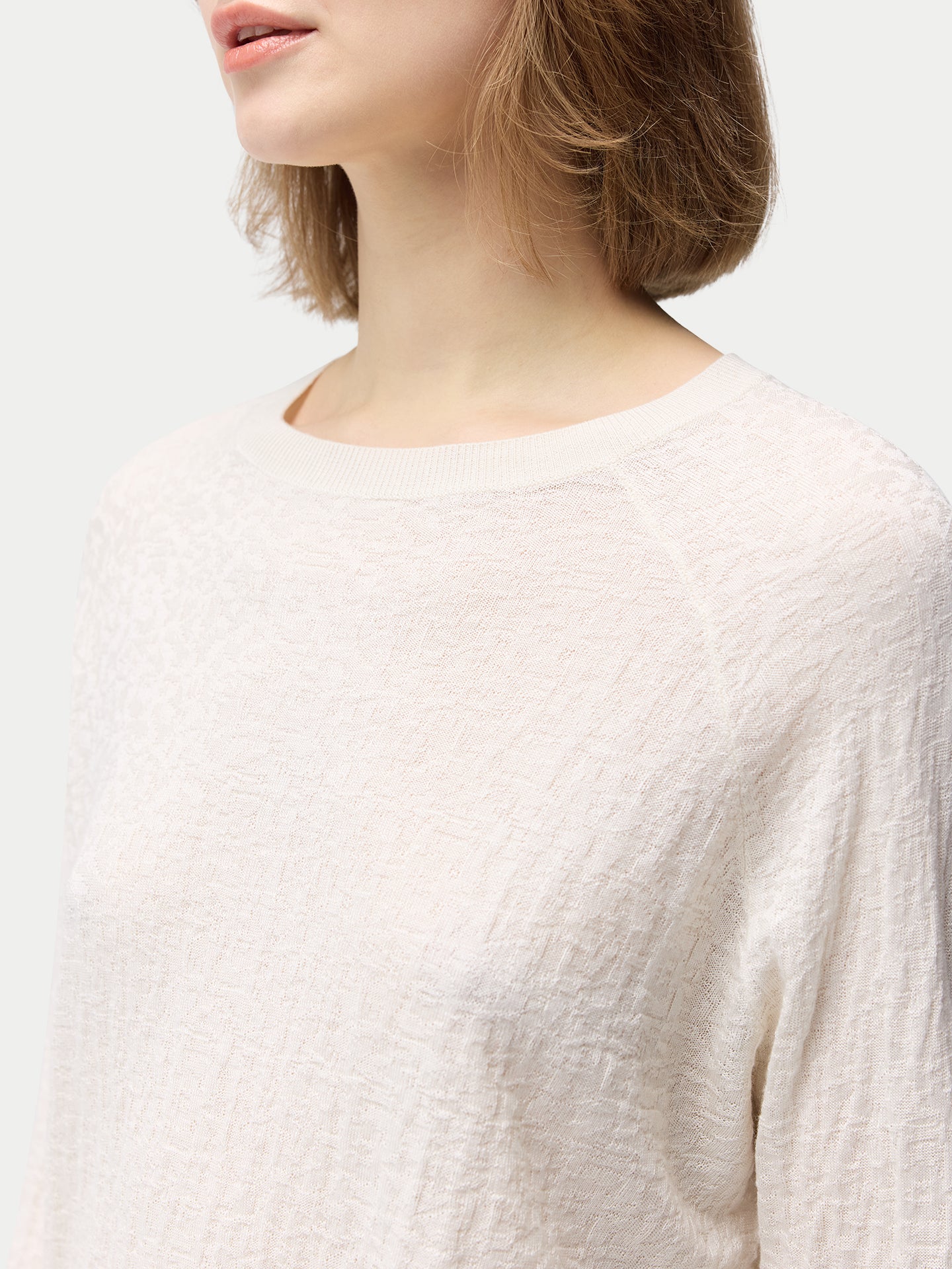 Pullover mit Struktur aus Seide-Kaschmir