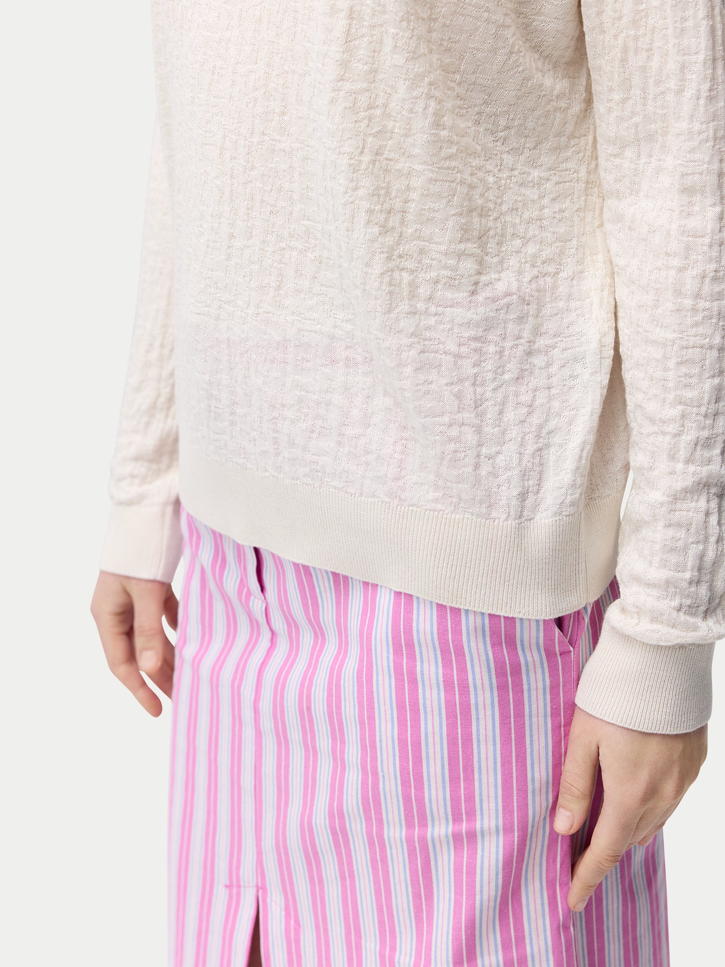 Pullover mit Struktur aus Seide-Kaschmir