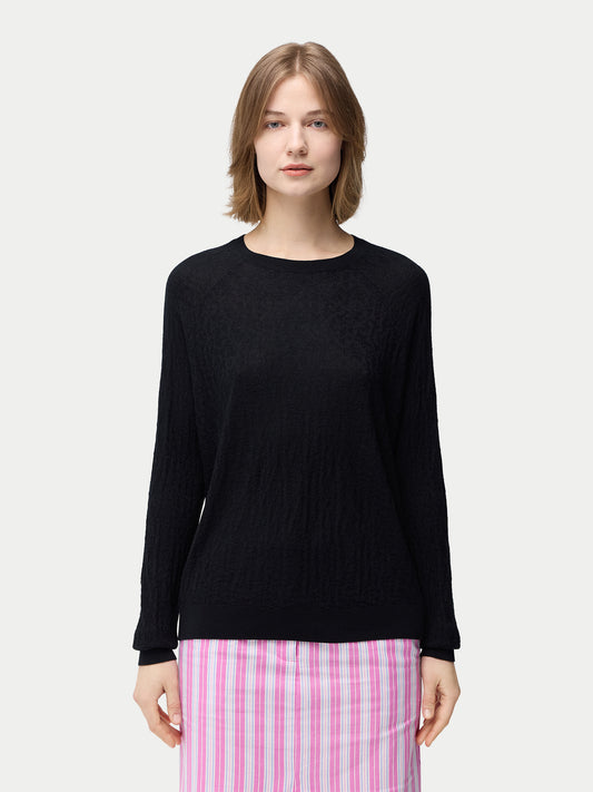 Pullover mit Struktur aus Seide-Kaschmir