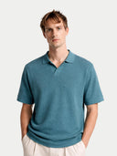 Poloshirt mit offenem Kragen aus Kaschmir-Seide
