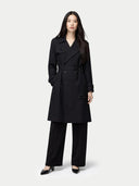 Damen Doppelreihiger Kaschmir Trenchcoat schwarz | GOBI DE
