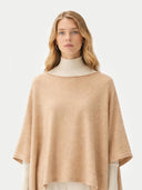 Poncho aus 100 % mongolischem Kaschmir taupe - Gobi Cashmere