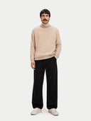 Naturfarbe Basic Kaschmir Rollkragenpullover