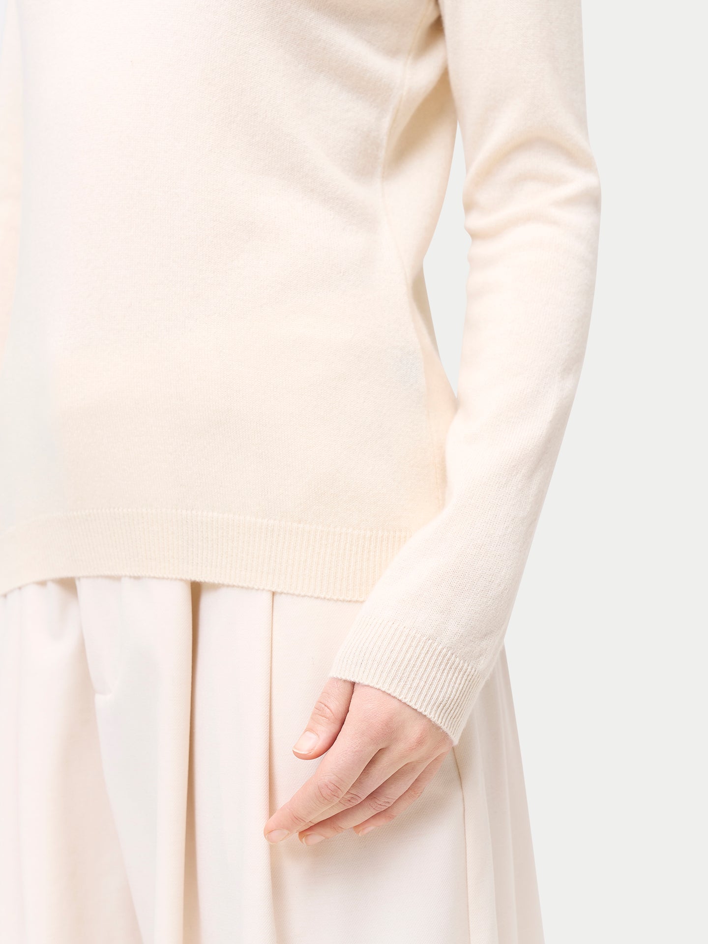 Basic V-Ausschnitt Kaschmirpullover