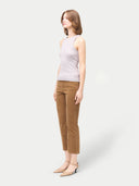 Geripptes Baumwoll-Seiden-Kaschmir-Top| GOBI Cashmere