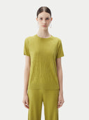 T-Shirt aus Seide-Kaschmir GelbgrüN - Gobi Cashmere