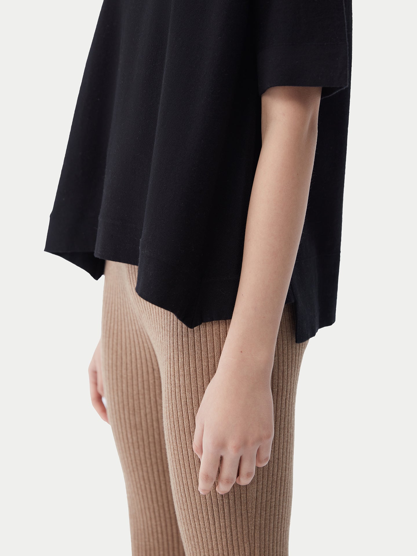 T-Shirt mit Box-Cut aus Baumwoll-Seiden-Kaschmir-Mischung