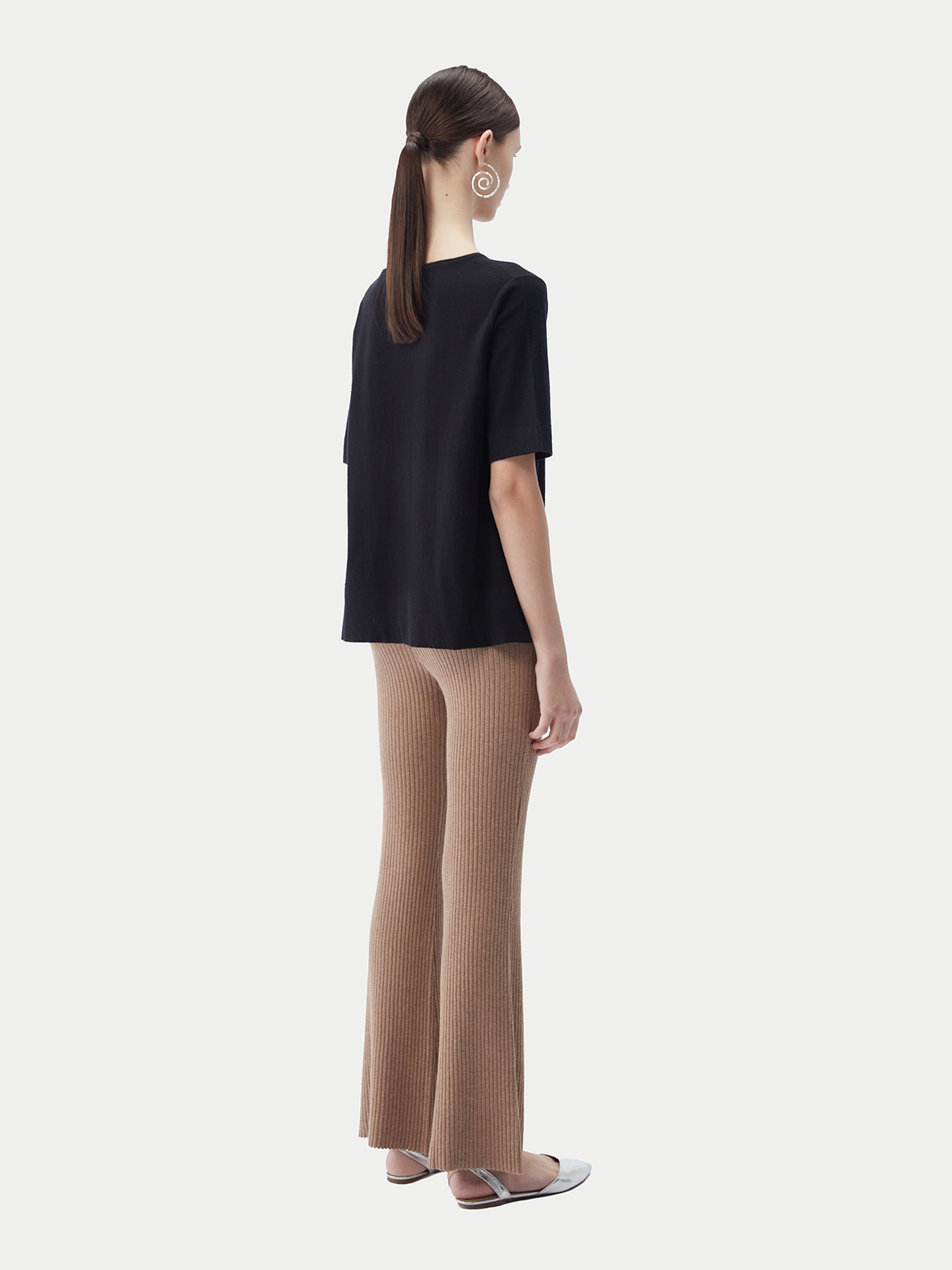 T-Shirt mit Box-Cut aus Baumwoll-Seiden-Kaschmir-Mischung