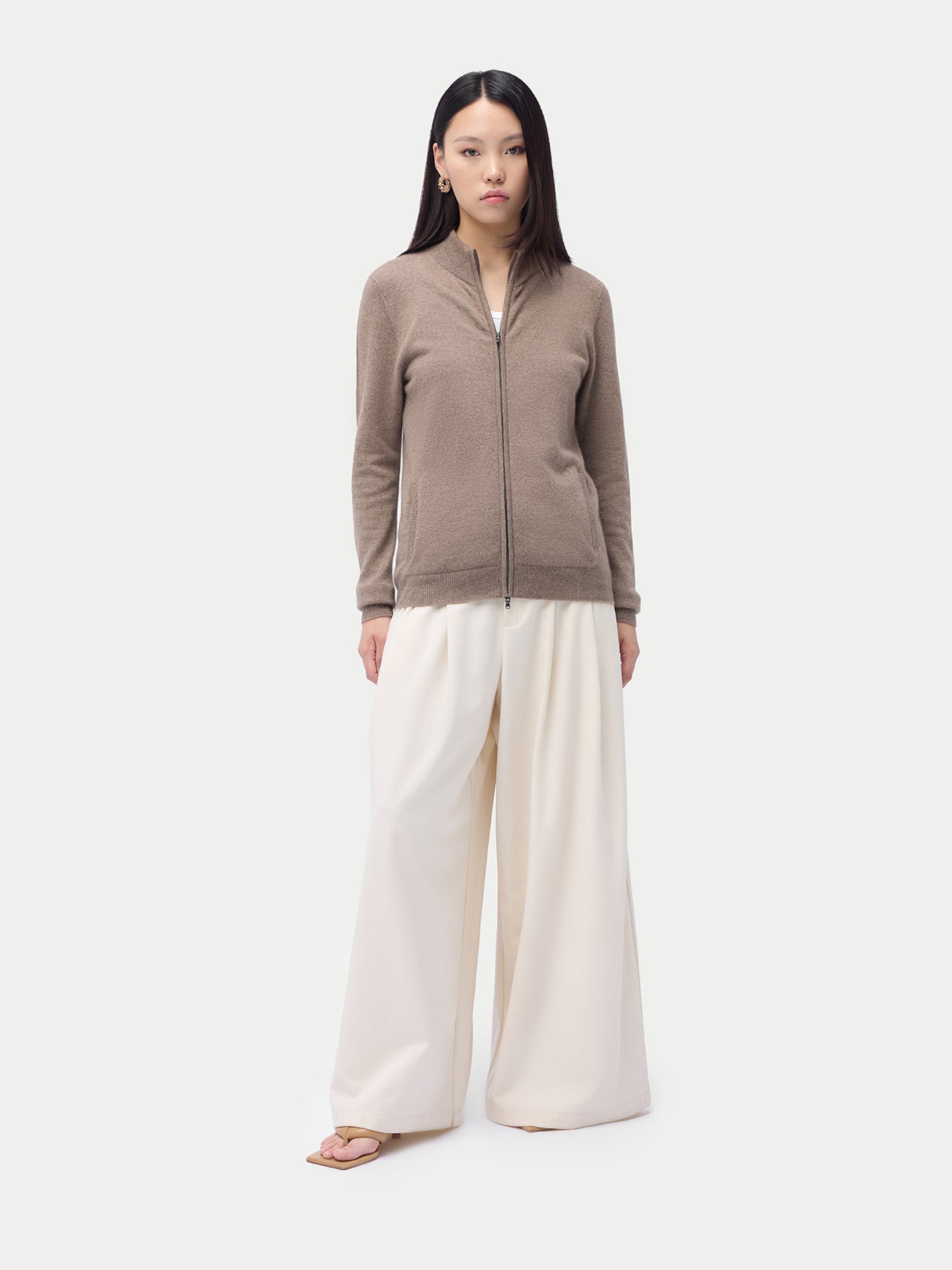 Kaschmir Cardigan mit Reißverschluss